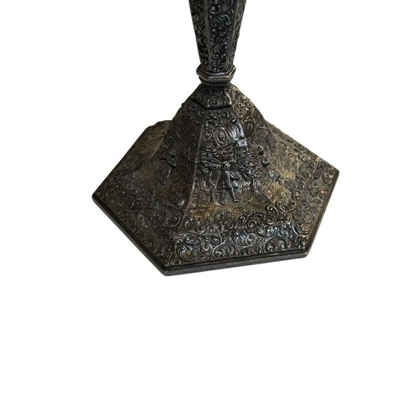 Vintage Pair of Jennings Brothers JB Art Nouveau Metal Candlestick Holders 12" P - Picture 6 of 15